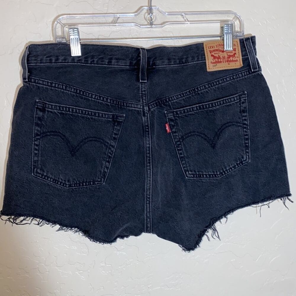 Levi’s 501 high waist black cut off shorts